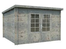 Gartenhaus ELLA 8,7 m²; 320x320 cm, 28mm Bohlen - natur + farbig -