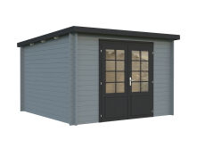 Gartenhaus ELLA 8,7 m²; 320x320 cm, 28mm Bohlen - natur + farbig -