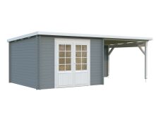 Gartenhaus ELLA 8,7+8,2 m2; 610x320 cm inkl. 300cm Schleppdach - natur + farbig -