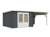Gartenhaus ELLA 8,7+8,2 m2; 610x320 cm inkl. 300cm Schleppdach - natur + farbig -