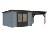 Gartenhaus ELLA 8,7+8,2 m2; 610x320 cm inkl. 300cm Schleppdach - natur + farbig -