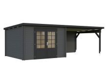 Gartenhaus ELLA 8,7+10,0 m2; 670x320cm inkl. 360cm Schleppdach - natur + farbig -