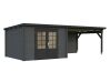 Gartenhaus ELLA 8,7+10,0 m2; 670x320cm inkl. 360cm Schleppdach - natur + farbig -