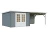 Gartenhaus ELLA 8,7+10,0 m2; 670x320cm inkl. 360cm Schleppdach - natur + farbig -