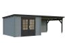 Gartenhaus ELLA 8,7+10,0 m2; 670x320cm inkl. 360cm Schleppdach - natur + farbig -