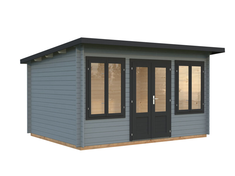 Gartenhaus LISA 11,5 m²; 420x320cm; 34mm Doppelnut; inkl. Fußboden, transparent imprägniert