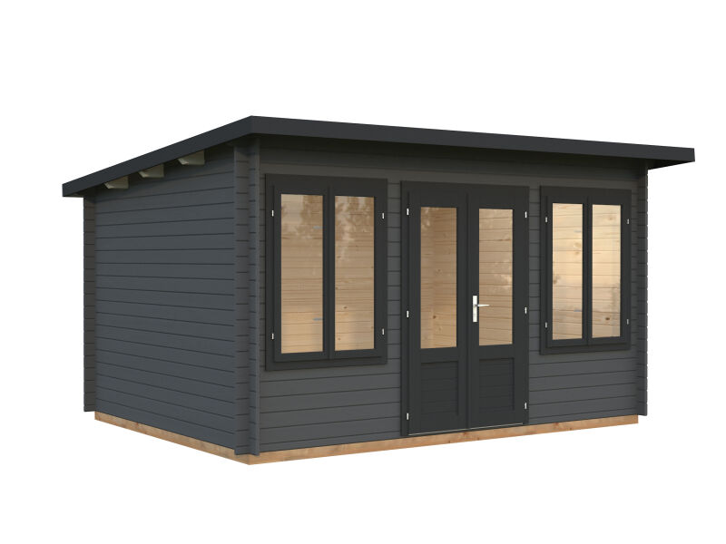 Gartenhaus LISA 11,5 m²; 420x320cm; 34mm Doppelnut; inkl. Fußboden, transparent imprägniert