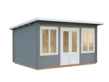 Gartenhaus LISA 11,5 m²; 420x320cm; 34mm Doppelnut; inkl. Fußboden, transparent imprägniert