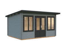 Gartenhaus LISA 11,5 m²; 420x320cm; 34mm Doppelnut; inkl. Fußboden - natur + farbig -