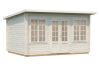 Gartenhaus LISA 11,5 m²; 420x320cm; 34mm Doppelnut; inkl. Fußboden - natur + farbig -