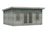 Gartenhaus LISA 14,2 m2; 470x350cm; 44mm Bohlen; ISO; inkl. Fußboden - natur + farbig -