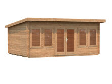Gartenhaus LISA 19,4 m2; 550x400cm; 44mm Bohlen; ISO, Fußboden - natur + farbig -