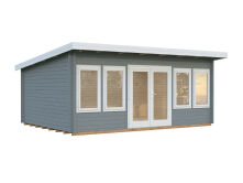 Gartenhaus LISA 19,4 m2; 550x400cm; 44mm Bohlen; ISO, Fußboden - natur + farbig -