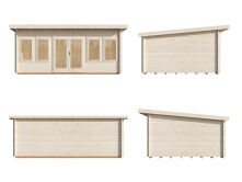 Gartenhaus LISA 19,4 m2; 550x400cm; 44mm Bohlen; ISO, Fußboden - natur + farbig -
