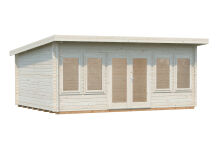 Gartenhaus LISA 19,4 m2; 550x400cm; 44mm Bohlen; ISO, Fußboden - natur + farbig -