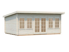 Gartenhaus LISA 19,4 m2; 550x400cm; 44mm Bohlen; ISO, Fußboden - natur + farbig -