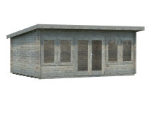 Gartenhaus LISA 19,4 m2; 550x400cm; 44mm Bohlen; ISO, Fußboden - natur + farbig -