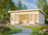 Gartenhaus LISA 19,4 m2; 550x400cm; 44mm Bohlen; ISO, Fußboden - natur + farbig -