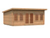 Gartenhaus LISA 19,4 m2; 550x400cm; 44mm Bohlen; ISO, Fußboden - natur + farbig -