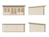 Gartenhaus LISA 19,4 m2; 550x400cm; 44mm Bohlen; ISO, Fußboden - natur + farbig -