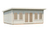 Gartenhaus LISA 19,4 m2; 550x400cm; 44mm Bohlen; ISO, Fußboden - natur + farbig -