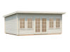 Gartenhaus LISA 19,4 m2; 550x400cm; 44mm Bohlen; ISO, Fußboden - natur + farbig -