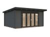 Gartenhaus LEA 14,2 m² - 450x330cm, 44mm, inkl. Boden, Falttür - natur + farbig -