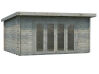 Gartenhaus LEA 14,2 m² - 450x330cm, 44mm, inkl. Boden, Falttür - natur + farbig -