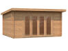 Gartenhaus LEA 14,2 m² - 450x330cm, 44mm, inkl. Boden, Falttür - natur + farbig -