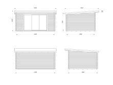 Gartenhaus LEA 14,2 m² SLIDE PLUS ISO - 450x330cm; 44mm ; inkl. Boden, Schiebetür - natur + farbig -