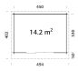 Gartenhaus LEA 14,2 m² SLIDE PLUS ISO - 450x330cm; 44mm ; inkl. Boden, Schiebetür - natur + farbig -