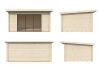 Gartenhaus LEA 14,2 m² SLIDE PLUS ISO - 450x330cm; 44mm ; inkl. Boden, Schiebetür - natur + farbig -