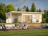 Gartenhaus ANDREA 17,1+7,9  m² - 895x300 cm, 44mm, inkl. Boden, Schiebetür, lackiert dunkelgrau + anthrazit