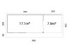 Gartenhaus ANDREA 17,1+7,9  m² - 895x300 cm, 44mm, inkl. Boden, Schiebetür, lackiert dunkelgrau + anthrazit