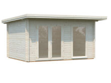 Gartenhaus HEIDI 11,7 m² - 430x320 cm, 44 mm, ISO, inkl. Fußboden, transparent imprägniert