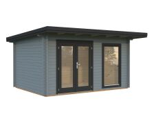 Gartenhaus HEIDI 11,7 m² - 430x320 cm, 44 mm, ISO, inkl. Fußboden, transparent imprägniert