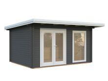 Gartenhaus HEIDI 11,7 m² - 430x320 cm, 44 mm, ISO, inkl. Fußboden * natur + farbig *
