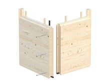 Palmako Gartenhaus MODERN GRACE 8,1+4,1 m² - 290x300 cm +137 cm Anbaudach, 56 mm, inkl. Fußboden * natur + farbig *