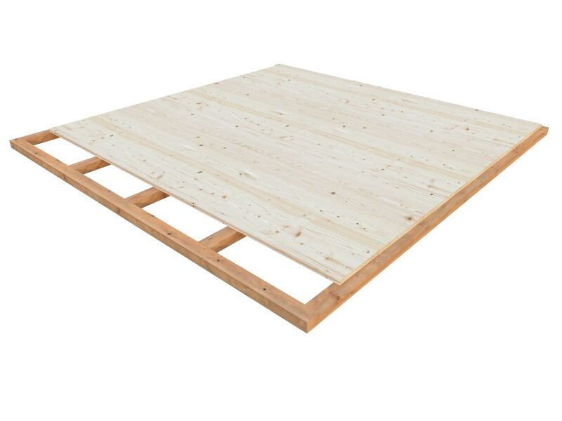 Palmako Gartenhaus MODERN GRACE 8,1+8,1 m² - 290x300 cm + 292 cm Anbaudach, 56 mm, inkl. Fußboden, lackiert hellgrau + anthrazit