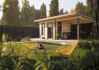 Palmako Gartenhaus MODERN GRACE 8,1+8,1 m² - 290x300 cm + 292 cm Anbaudach, 56 mm, inkl. Fußboden * natur + farbig *