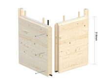 Palmako Gartenhaus MODERN GRACE 12,4+4,1 m² - 445x300 cm +137 cm Anbaudach, 56 mm Leimholz, inkl. Fußboden 28 mm * natur + farbig *
