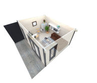 Palmako Gartenhaus MODERN GRACE 14,5 m² - 440x350 cm, 56 mm Leimholz, inkl. Fußboden 28 mm, lackiert dunkelgrau + anthrazit