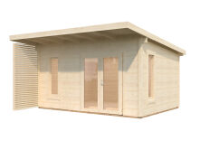 Palmako Gartenhaus MODERN GRACE 14,5 m² - 440x350 cm, 56 mm Leimholz, inkl. Fußboden 28 mm * natur + farbig *