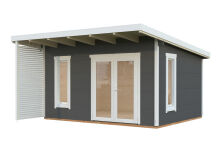 Palmako Gartenhaus MODERN GRACE 14,5 m² - 440x350 cm, 56 mm Leimholz, inkl. Fußboden 28 mm * natur + farbig *