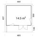 Palmako Gartenhaus MODERN GRACE 14,5 m² - 440x350 cm, 56 mm Leimholz, inkl. Fußboden 28 mm * natur + farbig *