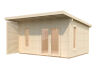 Palmako Gartenhaus MODERN GRACE 14,5 m² - 440x350 cm, 56 mm Leimholz, inkl. Fußboden 28 mm * natur + farbig *