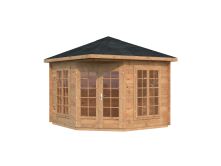 Palmako Pavillon MELANIE 7,0 m² - 280x280 cm, 28 mm, inkl. Fußboden 19 mm * natur + farbig *