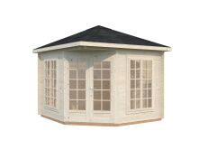 Palmako Pavillon MELANIE 7,0 m² - 280x280 cm, 28 mm, inkl. Fußboden 19 mm * natur + farbig *