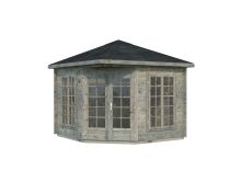 Palmako Pavillon MELANIE 7,0 m² - 280x280 cm, 28 mm, inkl. Fußboden 19 mm * natur + farbig *