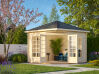Palmako Pavillon MELANIE 7,0 m² - 280x280 cm, 28 mm, inkl. Fußboden 19 mm * natur + farbig *